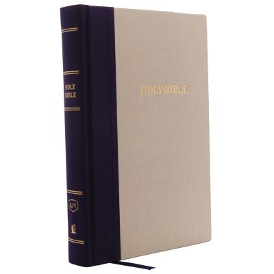 KJV, Reference Bible, Giant Print, Cloth Over Board, Blue/Tan, Red Letter Edition Cover Image