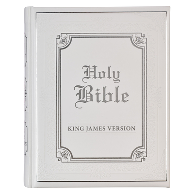 KJV Holy Bible, Classically Illustrated Heirloom Family Bible, Faux Leather Hardcover - Ribbon Markers, King James Version, White/Silver By Christianart Gifts (Created by) Cover Image