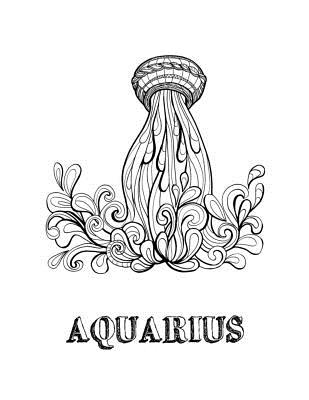 Aquarius: Coloring Book with Three Different Styles of All Twelve Signs of the Zodiac. 36 Individual Coloring Pages. 8.5 x 11 By Blank Slate Journals Cover Image