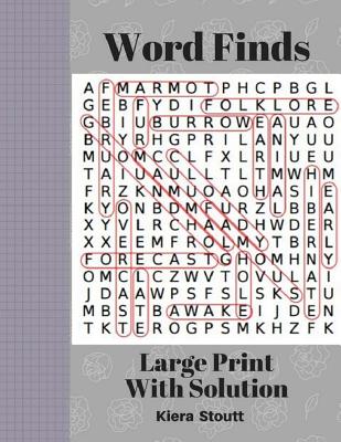 Word Finds Large Print With Solution: Large print book word for