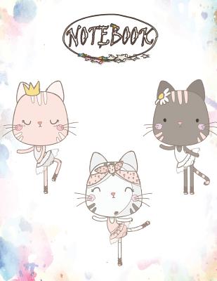Notebook: Cute cats on pastel cover and Dot Graph Line Sketch pages, Extra large (8.5 x 11) inches, 110 pages, White paper, Sket By F. Funny Cover Image