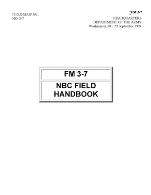 fm 3-7 nbc field manual Cover Image
