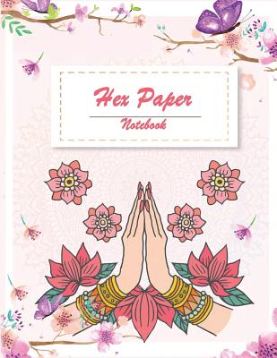 Hex Paper Notebook: Cute Pink Floral, 1/4 Inch Hexagons Graph Paper Notebooks 120 Pages Large Print 8.5