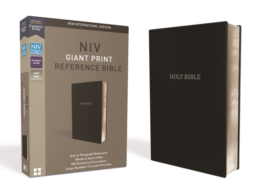 NIV, Reference Bible, Giant Print, Leather-Look, Black, Red Letter Edition, Comfort Print By Zondervan Cover Image