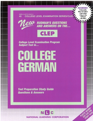 COLLEGE GERMAN (German Language)  *Includes CD: Passbooks Study Guide (College Level Examination Series (CLEP)) By National Learning Corporation Cover Image