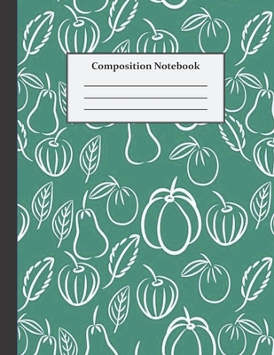 Composition Notebook: Wide Ruled - 8.5 x 11 Inches - 100 Pages - Green and White Design Cover Image