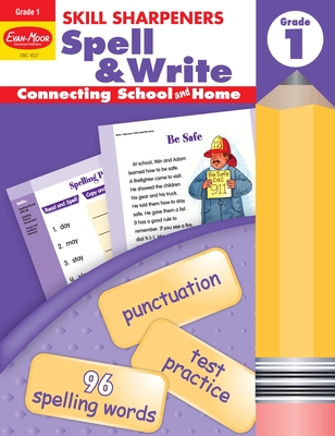 Skill Sharpeners: Spell & Write, Grade 1 Workbook cover