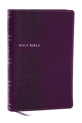 NKJV Personal Size Large Print Bible with 43,000 Cross References, Purple Leathersoft, Red Letter, Comfort Print Cover Image