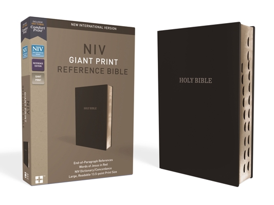 NIV, Reference Bible, Giant Print, Leather-Look, Black, Red Letter Edition, Indexed, Comfort Print Cover Image