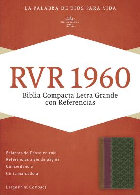 RVR 1960 Biblia Compacta Letra Grande con Referencias, chocolate/ciruela/verde jade símil piel
