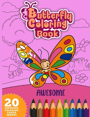 Awesome Butterfly Coloring Book: Beautiful Dover natural butterfly coloring book Cover Image