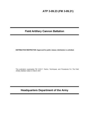 FM 3-09.21 Field Artillery Cannon Battalion Cover Image