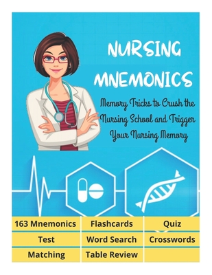 NURSING MNEMONICS - 163 Mnemonics, Flashcards, Quiz, Test, Word Search, Crosswords, Matching, Table Review: Best Help Studying for NCLEX, Memory Trick By David Fletcher Cover Image