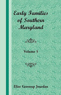 Cover for Early Families of Southern Maryland