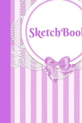 Sketchbook: Large Cute Pretty Sketchbook notebook Lace Design Gifts Purple Stripes for Girls Women Adults Teens Mothers As Gifts T Cover Image