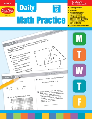 Daily Math Practice, Grade 6 Teacher Edition By Evan-Moor Corporation Cover Image