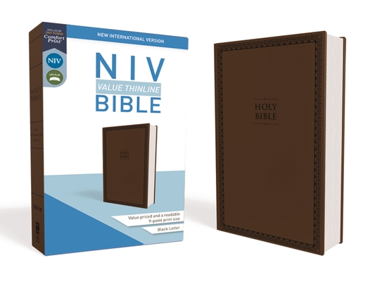 NIV, Value Thinline Bible, Imitation Leather, Brown By Zondervan Cover Image
