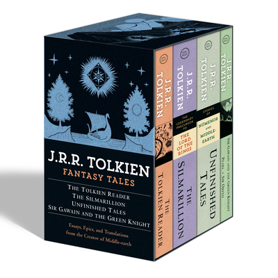 Tolkien Fantasy Tales Box Set (The Tolkien Reader, The Silmarillion, Unfinished Tales, Sir Gawain and the Green Knight): Essays, Epics, and Translations from the Creator of Middle-earth By J.R.R. Tolkien Cover Image