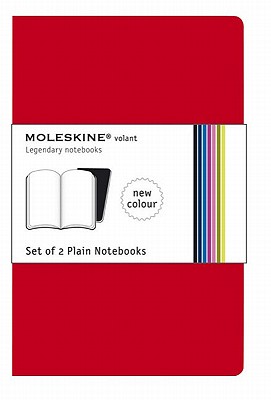 Moleskine Volant Notebook (Set of 2 ), Pocket, Plain, Red (3.5 x 5.5) Cover Image