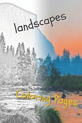 Landscape Coloring Pages: Beautiful Landscapes Coloring Pages, Book, Sheets, Drawings Cover Image