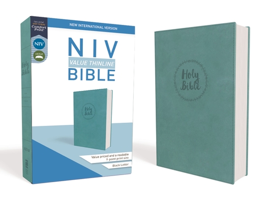 NIV, Value Thinline Bible, Imitation Leather, Blue By Zondervan Cover Image
