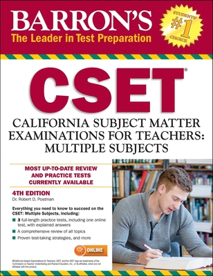 CSET: California Subject Matter Exams for Teachers: Multiple Subjects (Barron's Test Prep CA) Cover Image