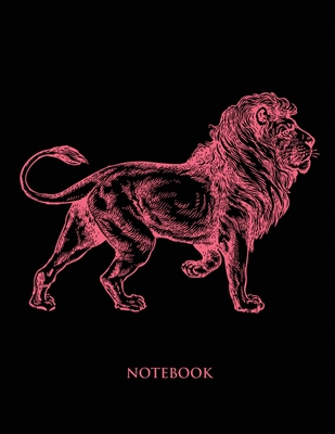 Lion Notebook: College Wide Ruled Notebook - Large (8.5 x 11 inches) - 110 Numbered Pages - Pink Softcover Cover Image