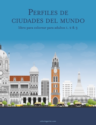 Perfiles de ciudades del mundo libro para colorear para adultos 1, 2 & 3