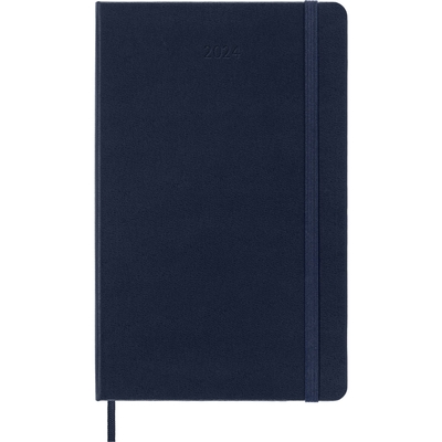 Moleskine 2024 Daily Planner, 12M, Large, Sapphire Blue, Hard