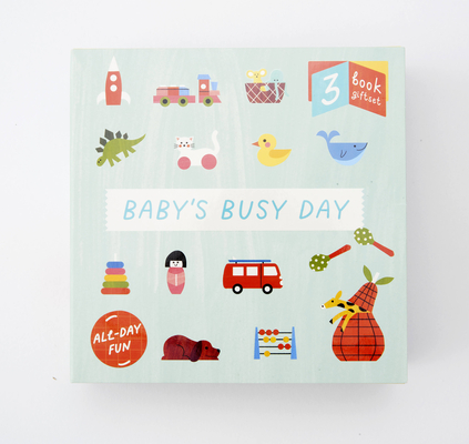 Baby's Busy Day: 3 book gift set - All Day Fun - Board book, Bath book, Cloth book By Happy Yak, Carole Aufranc (Illustrator) Cover Image