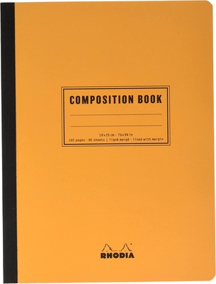 Rhodia Composition Book Orange 7.5 X 9.75: White Line Pages with Margin  Cover Image