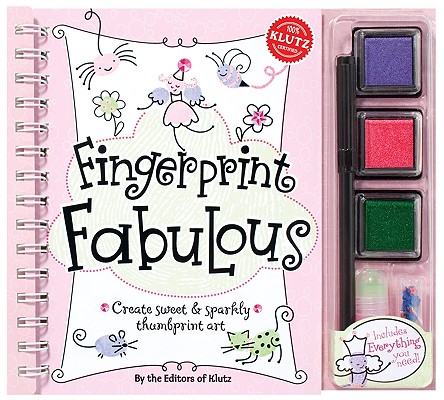 Fingerprint Fabulous: Create Sweet & Sparkly Thumbprint Art [With Sequins and Three Ink Pads and Postcards and Glitter Glue and Marker] By Klutz (Created by) Cover Image