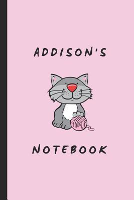 Addison's Notebook: Personalized Cat-Themed Notepad By Writtenin Writtenon Cover Image