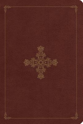 ESV Single Column Personal Size Bible (Trutone, Deep Brown, Ornate Cross Design) Cover Image