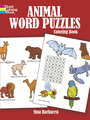 Animal Word Puzzles Coloring Book (Dover Coloring Books) Cover Image