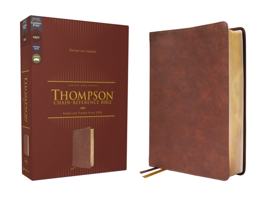Nkjv, Thompson Chain-Reference Bible, Leathersoft, Brown, Red Letter, Comfort Print Cover Image
