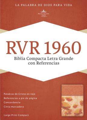 RVR 1960 Biblia Compacta Letra Grande con Referencias, damasco/coral símil piel