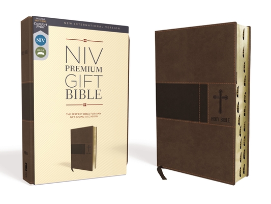 Niv, Premium Gift Bible, Leathersoft, Brown, Red Letter Edition, Indexed, Comfort Print By Zondervan Cover Image