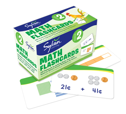 2nd Grade Math Flashcards: 240 Flashcards for Building Better Math Skills (Place Value, Comparisons Rounding, Addition & Subtraction, Fractions, Measurement, Time, Money) (Sylvan Math Flashcards) Cover Image