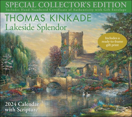 Thomas Kinkade Special Collector's Edition with Scripture 2024 Deluxe Wall Calen: Lakeside Splendor By Thomas Kinkade Cover Image