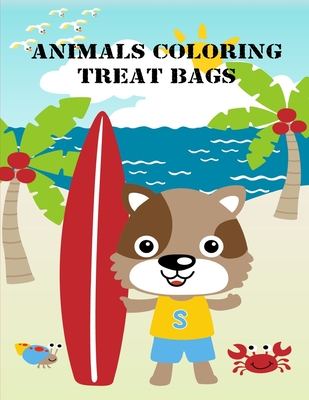 Animals Coloring Treat Bags: Christmas coloring Pages for Children ages 2-5 from funny image. By Harry Blackice Cover Image
