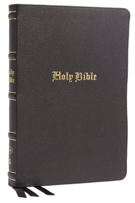 Kjv, Thinline Bible, Large Print, Genuine Leather, Black, Red Letter, Thumb Indexed, Comfort Print: Holy Bible, King James Version By Thomas Nelson Cover Image