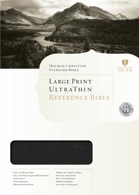 HCSB Large Print Ultrathin Reference Bible, Black LeatherTouch Indexed with Stitching Cover Image