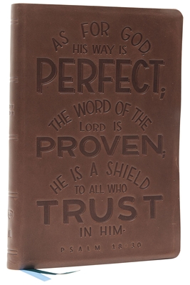 Nkjv, Thinline Bible, Verse Art Cover Collection, Genuine Leather, Brown, Red Letter, Comfort Print: Holy Bible, New King James Version By Thomas Nelson Cover Image