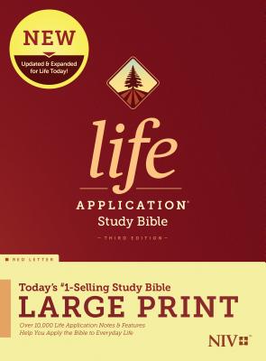 NIV Life Application Study Bible, Third Edition, Large Print (Red Letter, Hardcover) Cover Image
