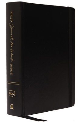 NKJV, Journal the Word Bible, Hardcover, Black, Red Letter Edition, Comfort Print: Reflect, Journal, or Create Art Next to Your Favorite Verses By Thomas Nelson Cover Image