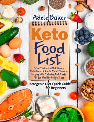 Keto Food List: Ketogenic Diet Quick Guide for Beginners: Keto Food List with Macros, Nutritional Charts Meal Plans & Recipes with Cal By Adele Baker Cover Image