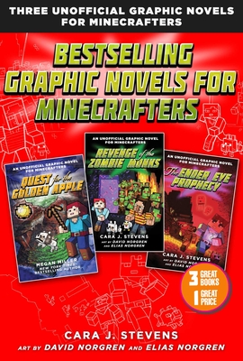 Bestselling Graphic Novels for Minecrafters (Box Set): Includes Quest for the Golden Apple (Book 1), Revenge of the Zombie Monks (Book 2), and The Ender Eye Prophecy (Book 3) (Unofficial Graphic Novel for Minecrafters) Cover Image