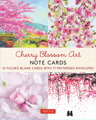 Cherry Blossom Art, 16 Note Cards: 16 Different Blank Cards with Envelopes in a Keepsake Box! Cover Image