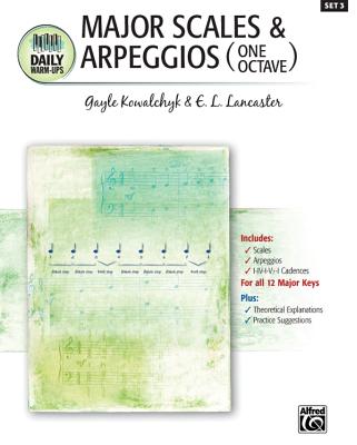 Daily Warm-Ups, Bk 3: Major Scales & Arpeggios (One Octave) By Gayle Kowalchyk, E. L. Lancaster Cover Image